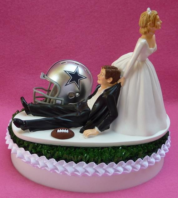 Dallas Cowboys Wedding Cake
 Wedding Cake Topper Dallas Cowboys Football Themed Sports Turf