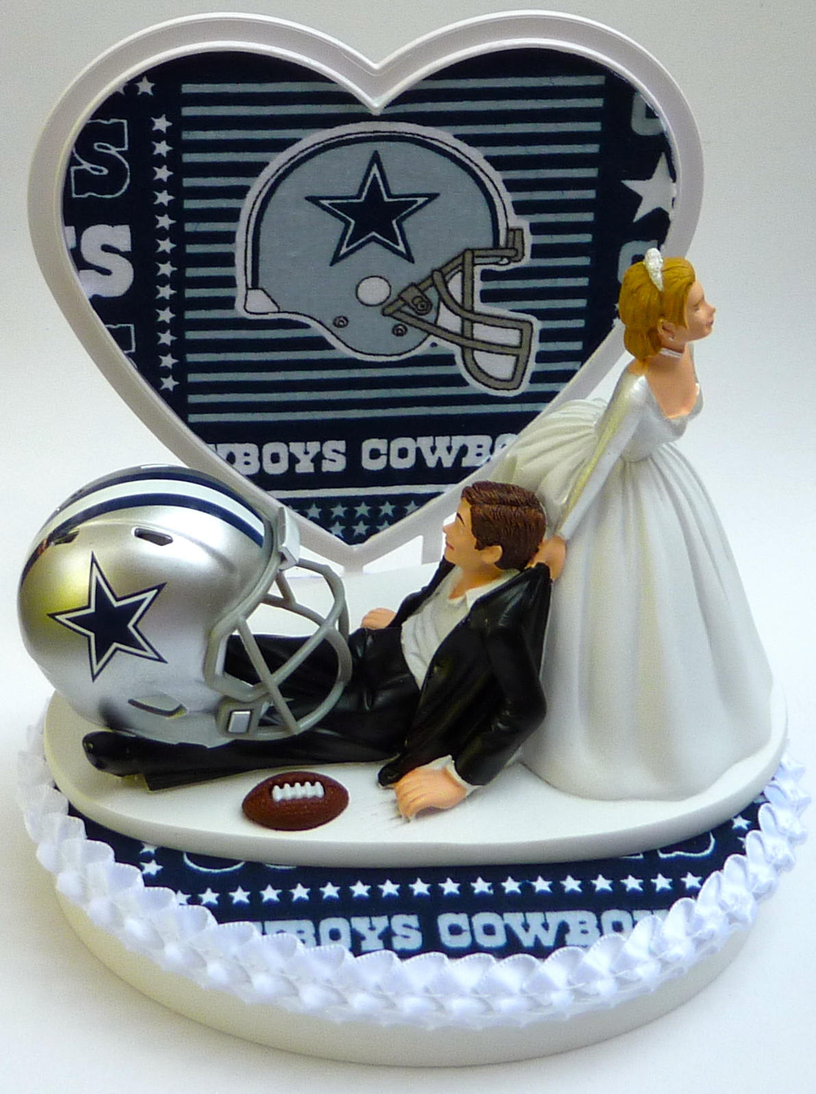 Dallas Cowboys Wedding Cake
 Wedding Cake Topper Dallas Cowboys Football Themed w Garter