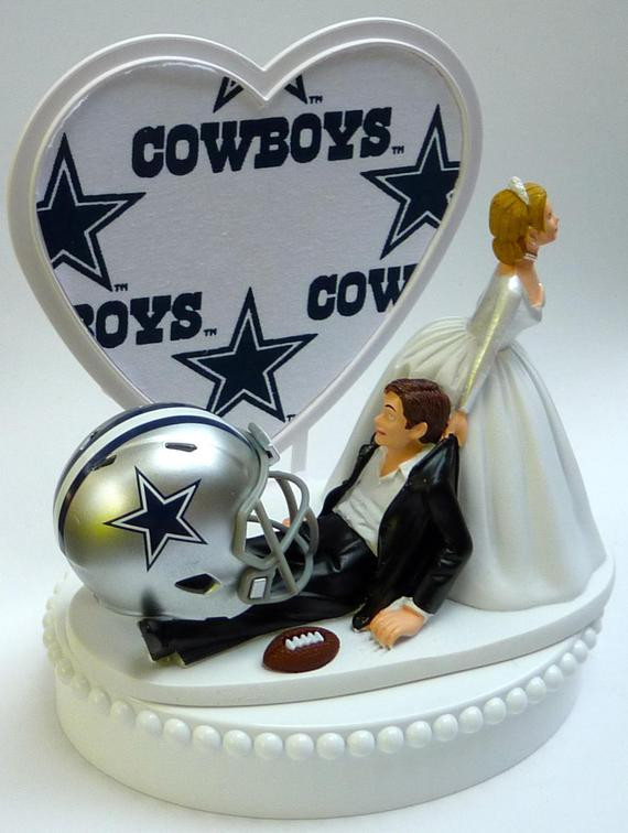 Dallas Cowboys Wedding Cake
 Wedding Cake Topper Dallas Cowboys Themed Football White