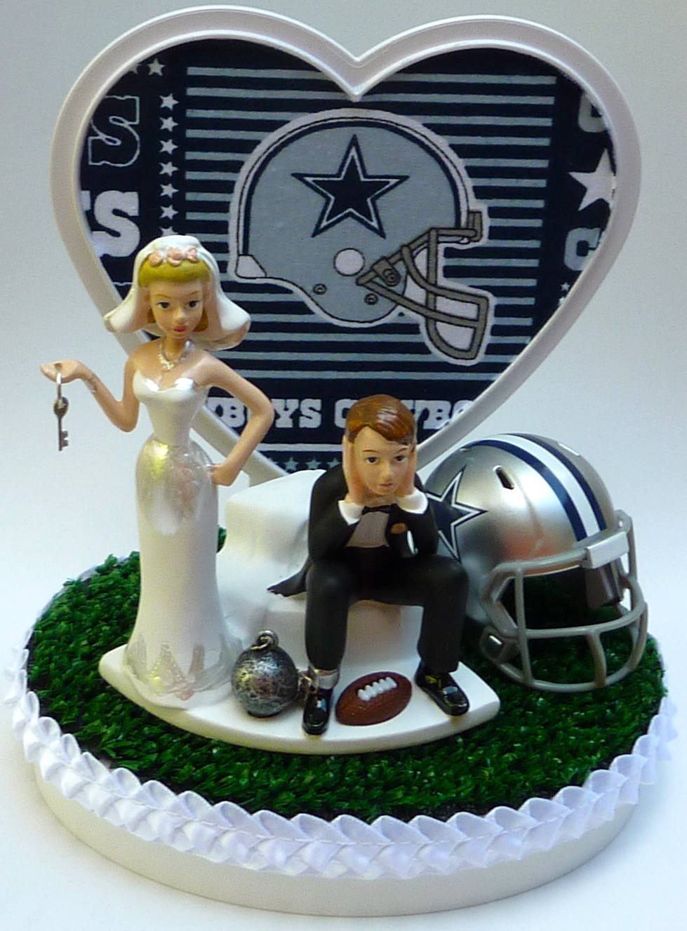 Dallas Cowboys Wedding Cake
 Wedding Cake Topper Dallas Cowboys Football Themed Ball and