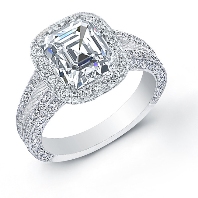 Design Your Own Wedding Rings
 2 3ct Asscher cut Natural Diamond Design Your Own