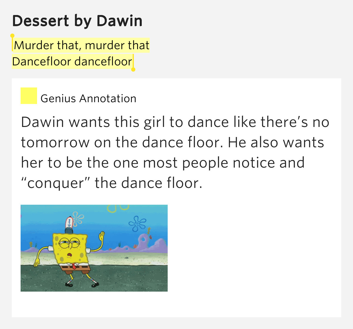 Dessert By Dawin
 Murder that murder that Dancefloor dancefloor – Dessert
