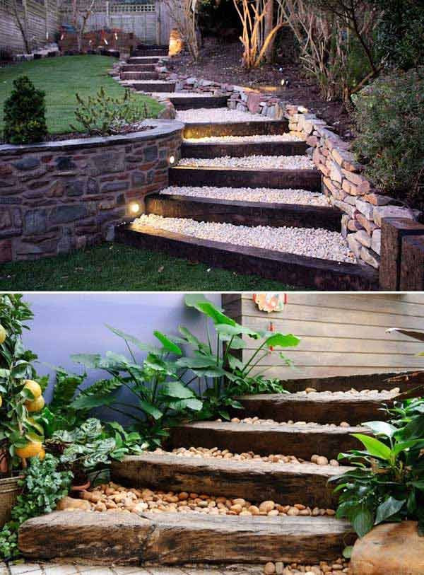 DIY Outdoor Steps
 Adding DIY steps and stairs to your garden or yard is a