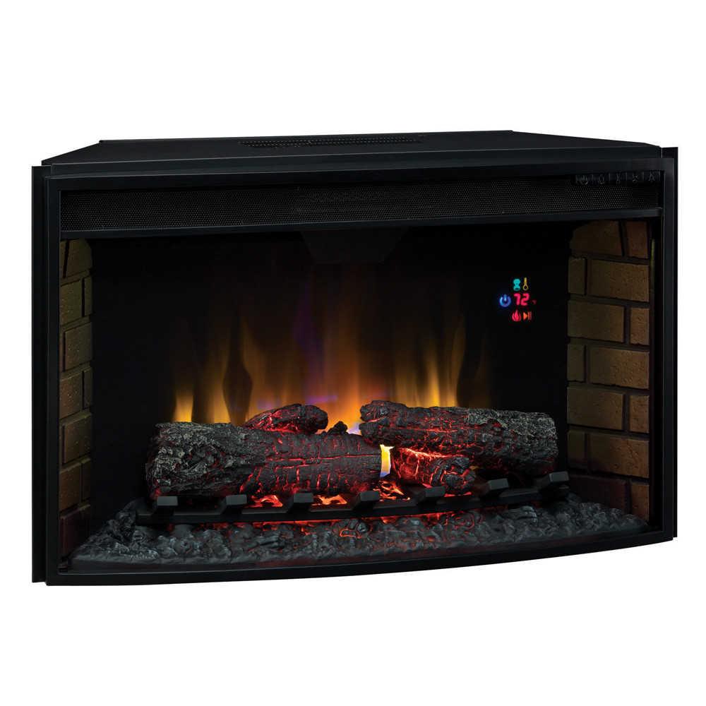 Electric Logs Fireplace Inserts
 ClassicFlame 32 in SpectraFire Curved Electric Fireplace