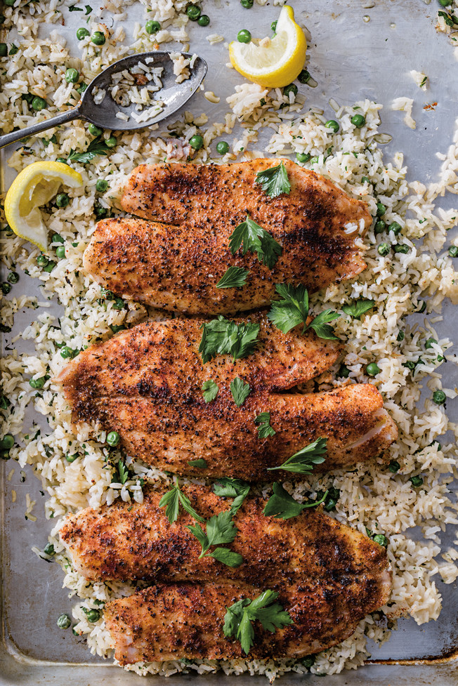 Fish And Rice Recipes
 Creole Blackened Fish with Herbed Rice Recipe