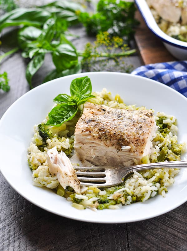 Fish And Rice Recipes
 Dump and Bake Italian Fish Recipe with Broccoli and Rice