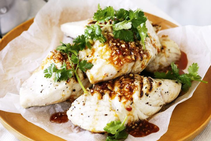 Fish And Rice Recipes
 Barbecued fish with Thai dressing and coconut rice