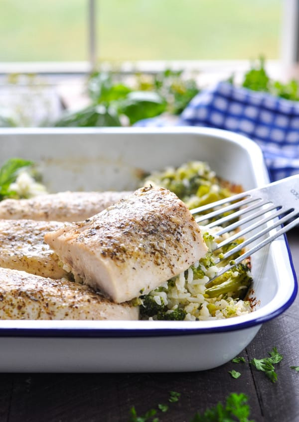 Fish And Rice Recipes
 Dump and Bake Italian Fish Recipe with Broccoli and Rice