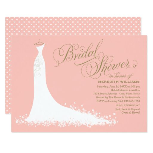 Free Wedding Shower Invitations
 Bridal Shower Invitation Elegant Wedding Gown