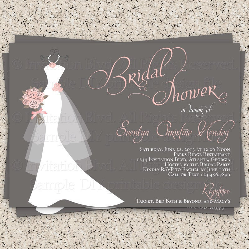 Free Wedding Shower Invitations
 Bridal Shower Invitation Wedding Shower by InvitationBlvd