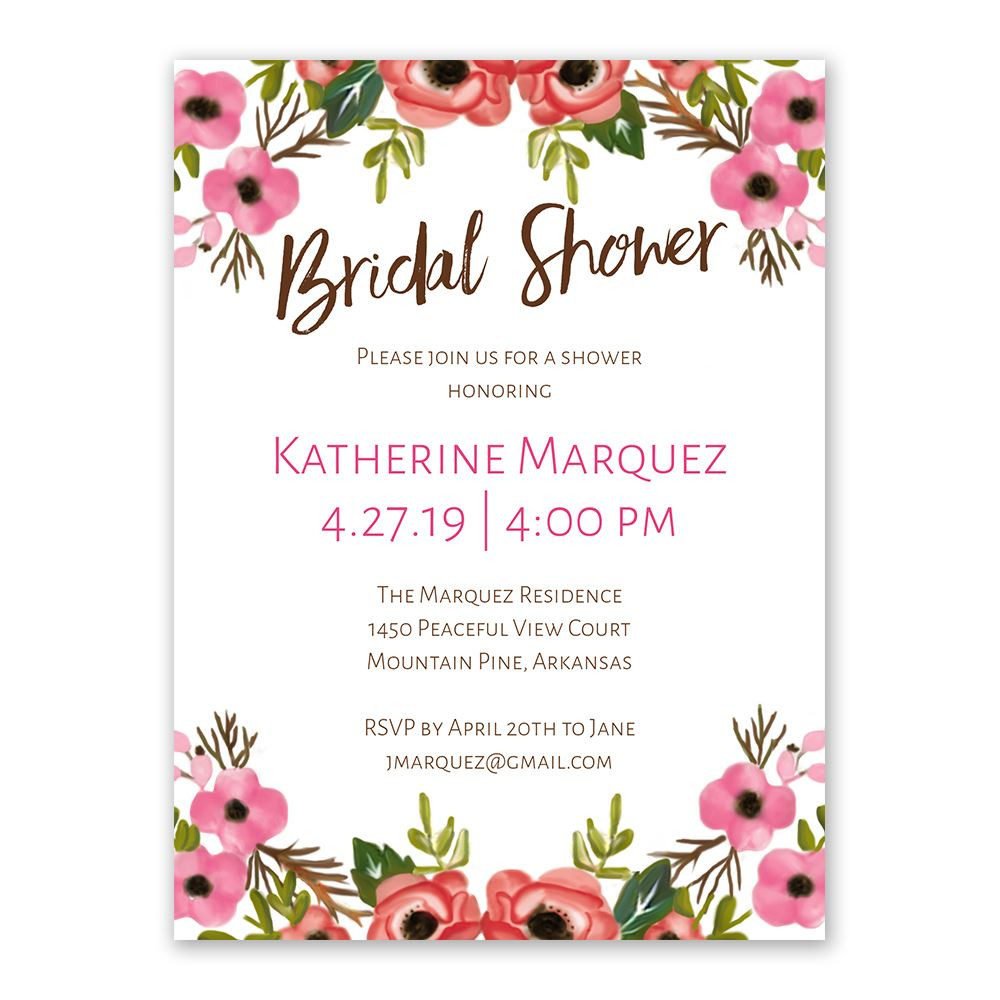 Free Wedding Shower Invitations
 Blooming Beauty Bridal Shower Invitation