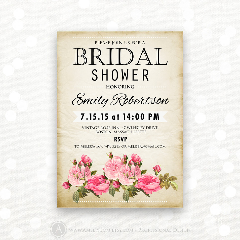 Free Wedding Shower Invitations
 Printable Bridal Shower Invitation Retro Invite Shower the