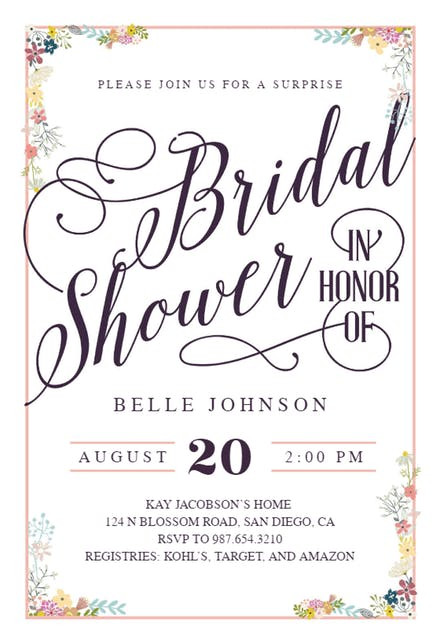 Free Wedding Shower Invitations
 Bridal Shower Invitation Templates Free