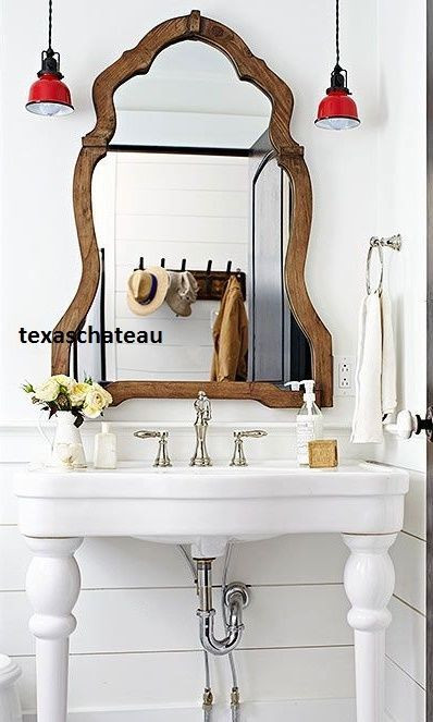 French Country Bathroom Mirrors
 french country farmhouse arched wood mirror entry
