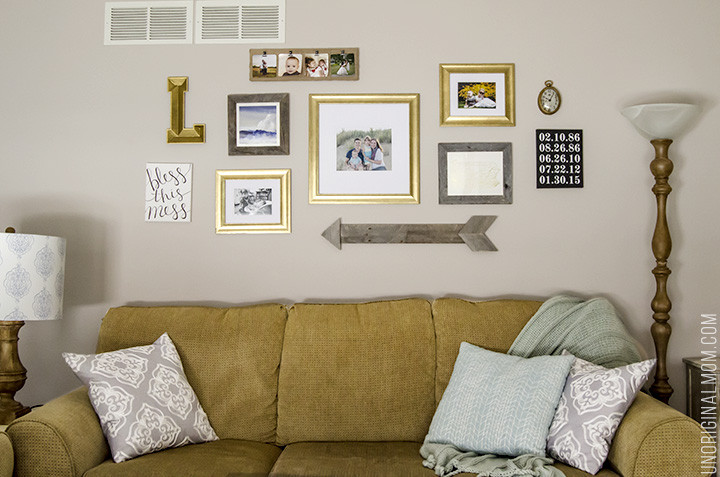 Gallery Wall Living Room
 How to Decorate a Gallery Wall for Christmas unOriginal Mom