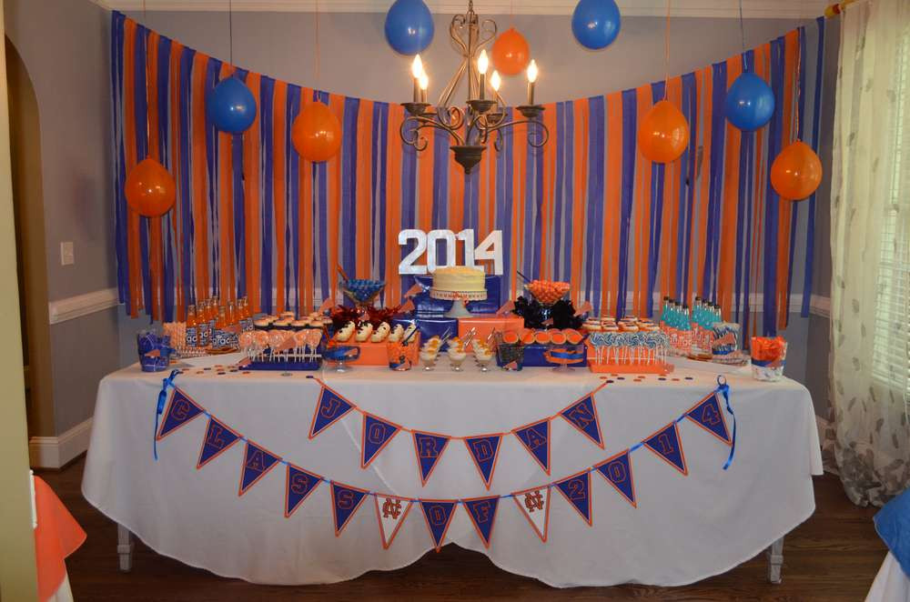 Girl High School Graduation Party Ideas
 Orange & Blue Cheerleader Graduation End of School Party