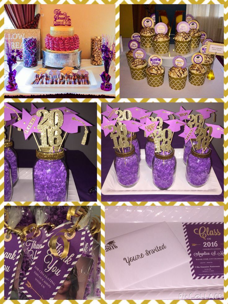 Girl High School Graduation Party Ideas
 Purple and Gold Theme graduation party r invitation