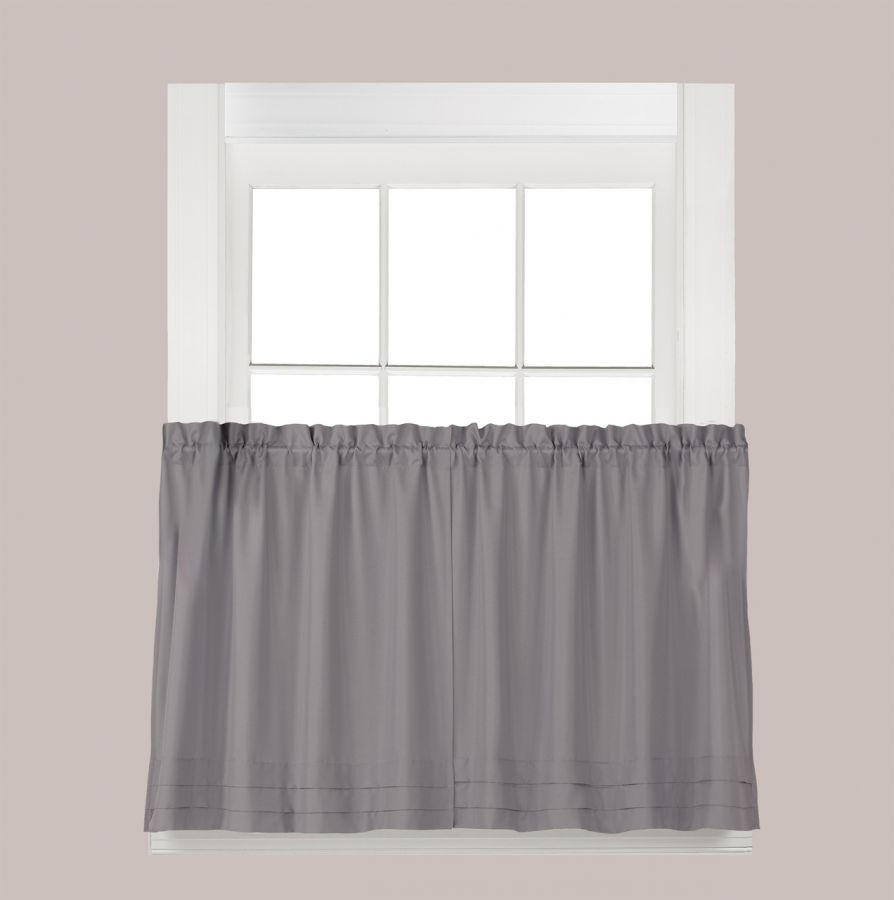 Grey Kitchen Curtains
 Saturday Knight Holden solid Grey Kitchen Curtain Window