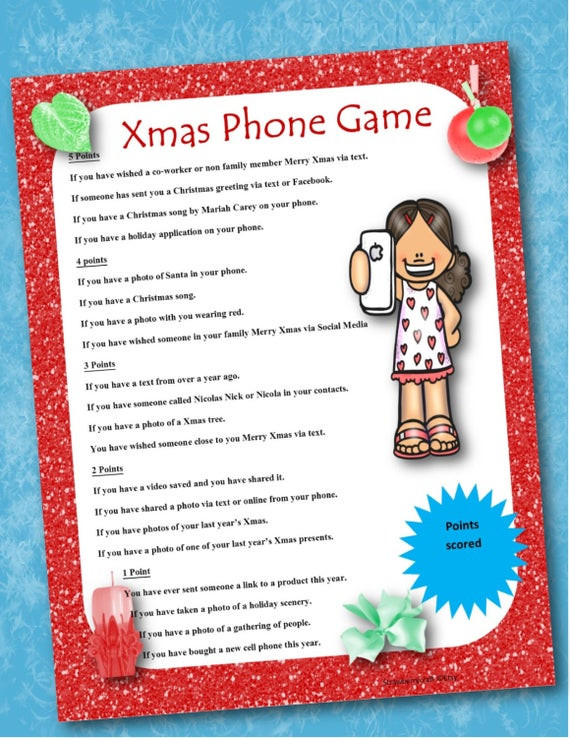 Group Christmas Party Ideas
 Christmas Phone Game Christmas Party Game Christmas Games