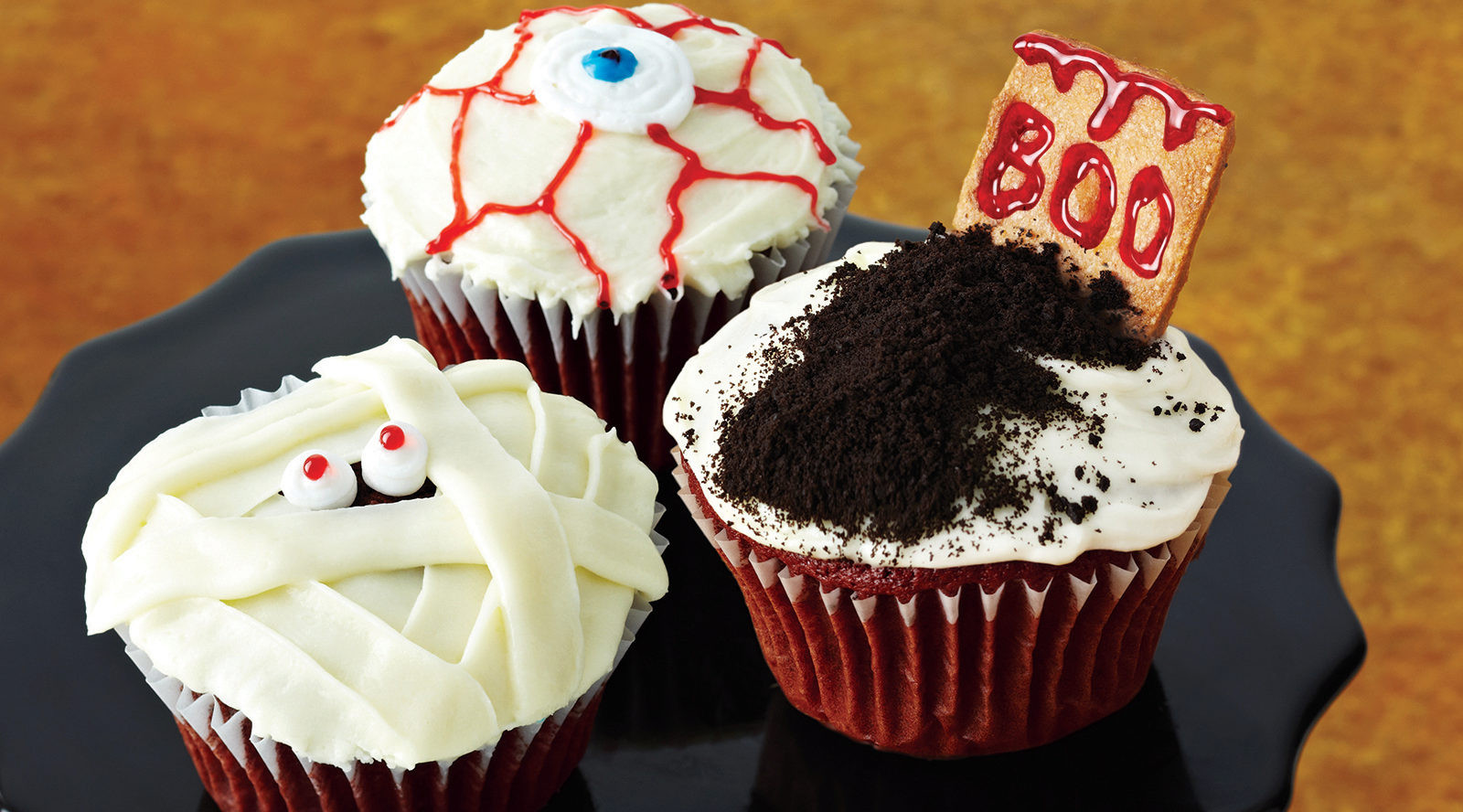 Halloween Cupcakes Recipes
 Chocolate Spider Web Cupcakes with Cream Cheese Icing