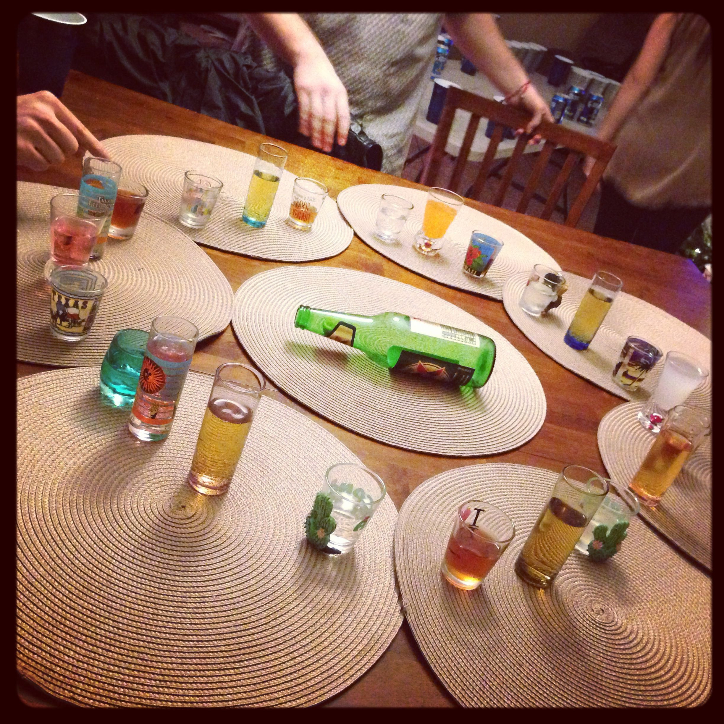Halloween Party Drinking Games
 Spin the bottle Shots filled with alcohol water soda