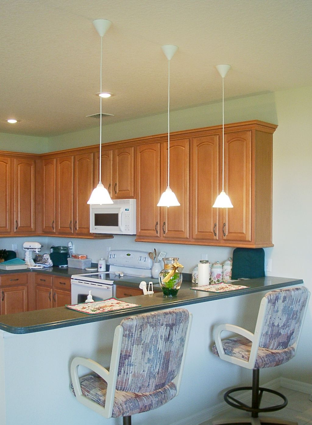 Hanging Lights Over Kitchen Island
 low hanging mini pendant lights over kitchen island for an
