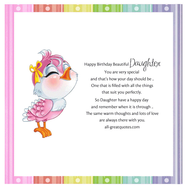 Happy Birthday To My Beautiful Daughter Quotes
 Happy Birthday Beautiful Daughter