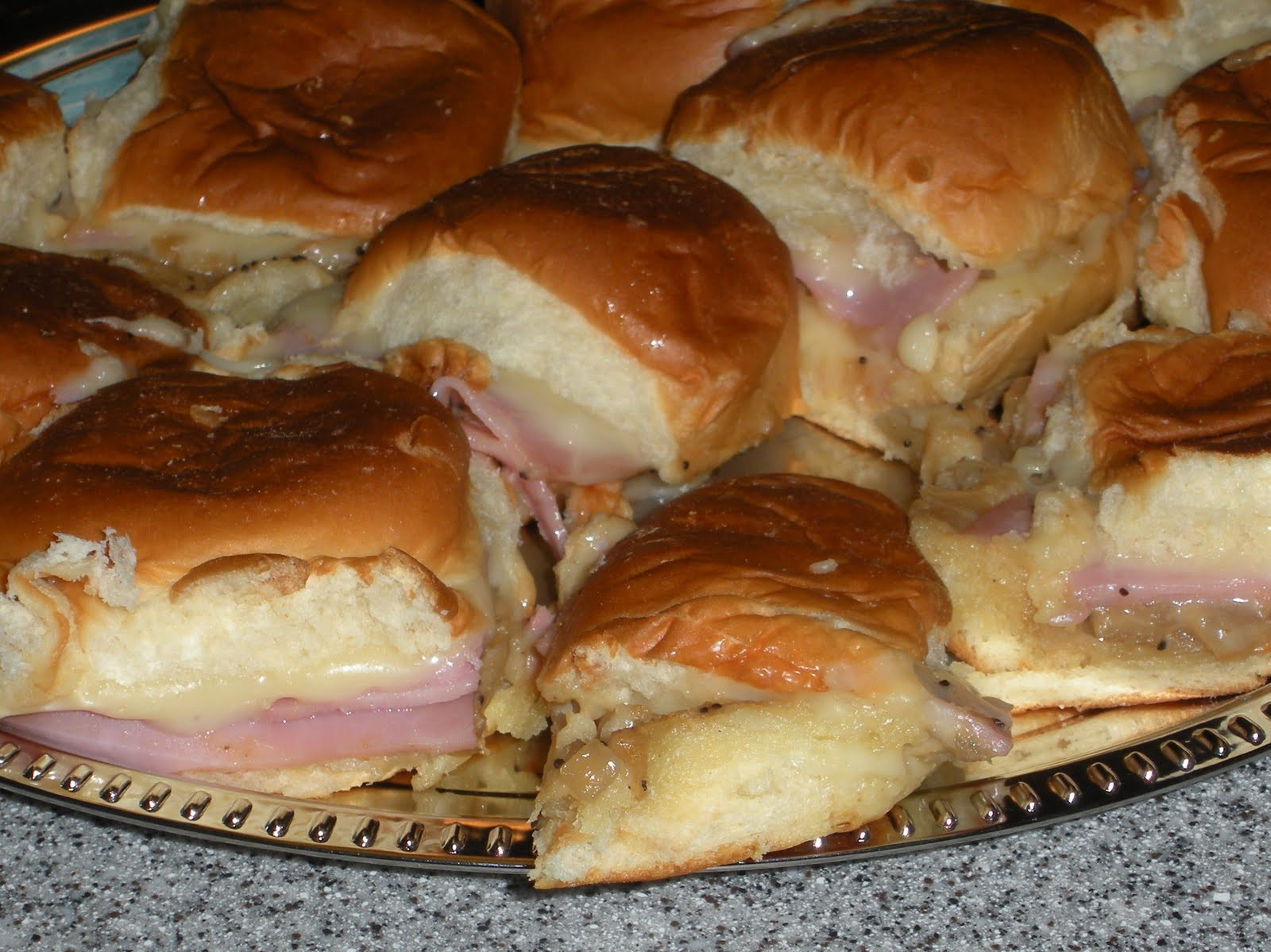 Hawaiian Roll Ham Sandwiches
 NOT A REAL HOUSEWIFE Mini Ham Sandwiches on Hawaiian Rolls