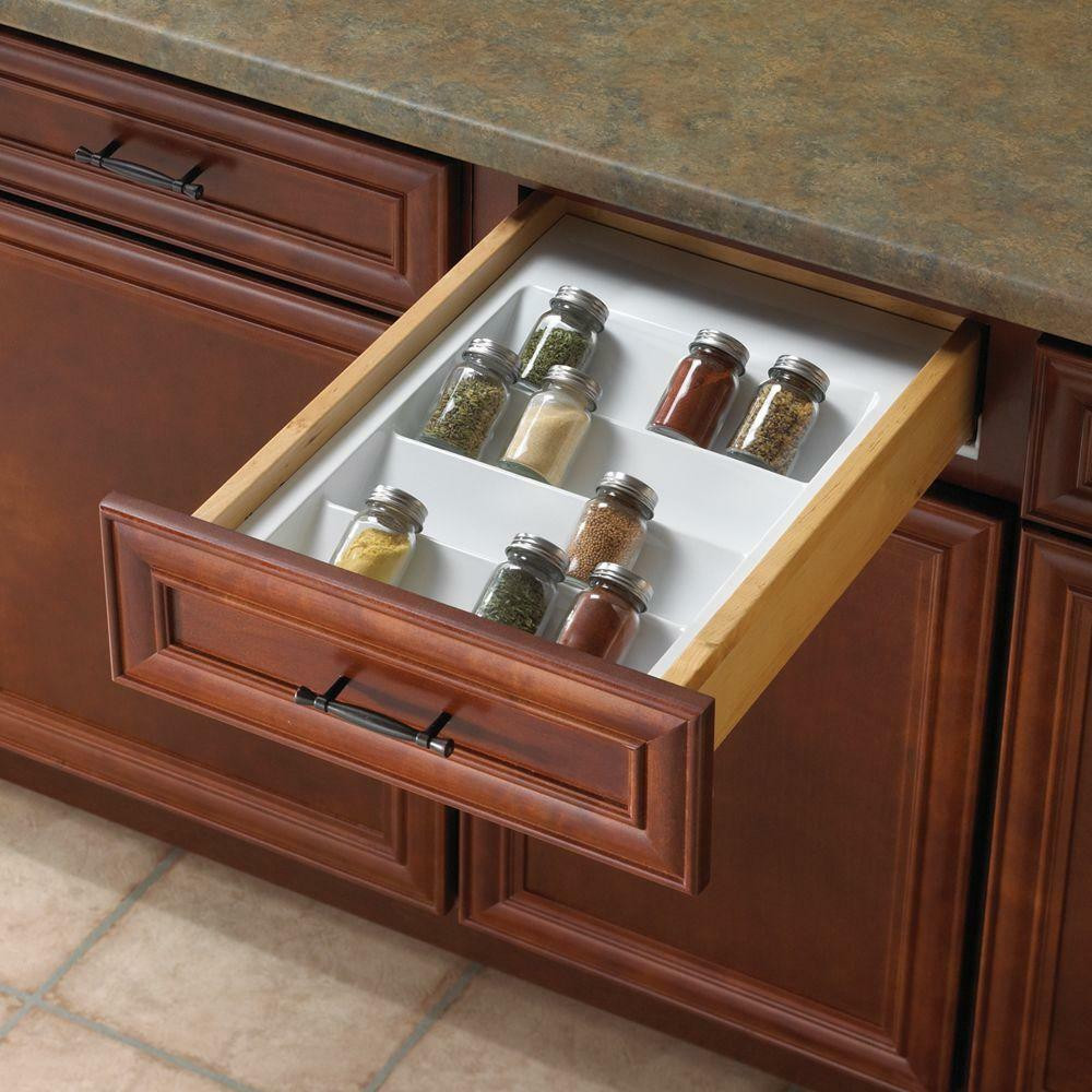 Home Depot Kitchen Cabinet Organizer
 Kitchen Drawer Insert Tray Spice Jar Storage Organizer