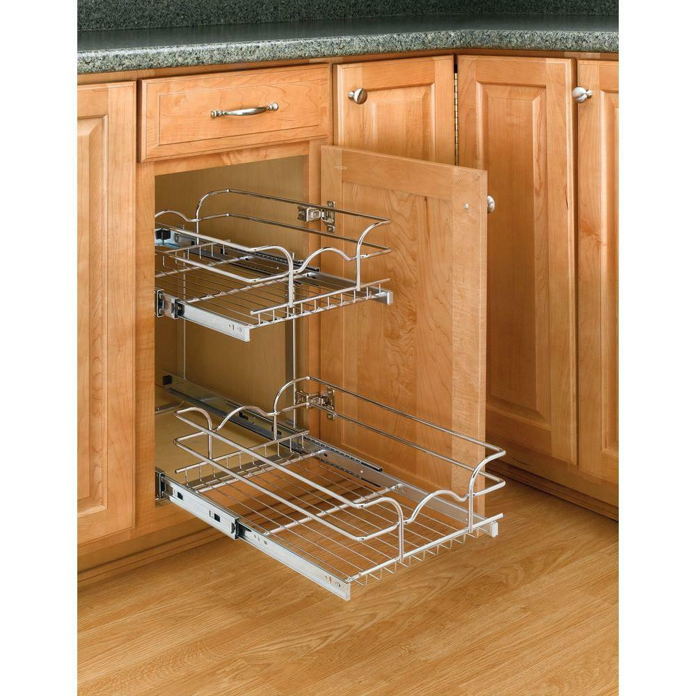 Home Depot Kitchen Cabinet Organizer
 Rev A Shelf 2 Tier Pull Out Base Cabinet Basket Drawer