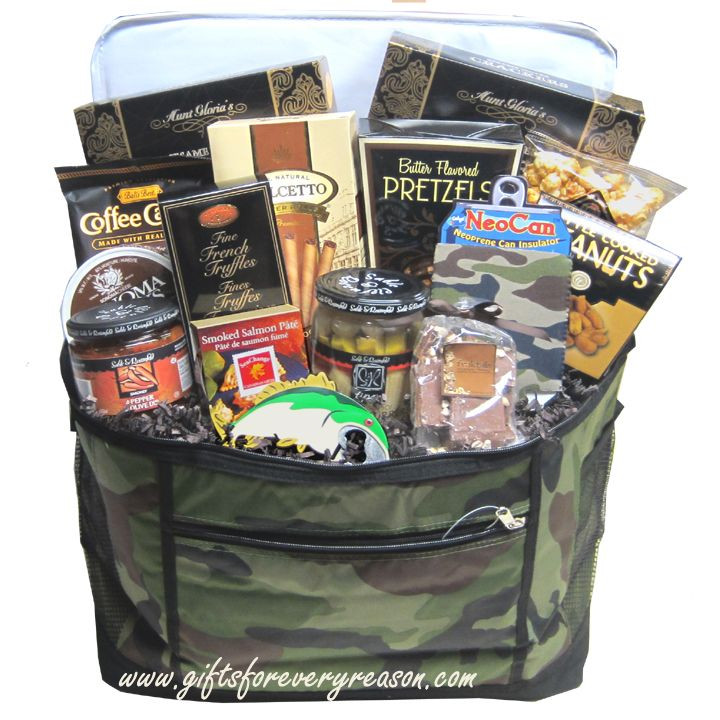 Hunting Gift Basket Ideas
 Cooler Bag for Fathers Day filled with lots of goo s