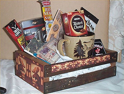 Hunting Gift Basket Ideas
 Moose Hunters Wood Crate Mens Gift Set