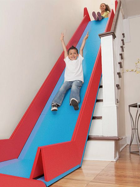 Indoor Slide For Kids
 Foldable Stairway Slide folds away when not in use We