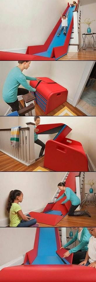 Indoor Slide For Kids
 SlideRider Turns Indoor Staircase Into Indoor Slide