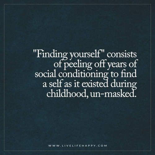 Inspirational Quotes Finding Yourself
 "Finding Yourself" Consists of Peeling off Years of Social