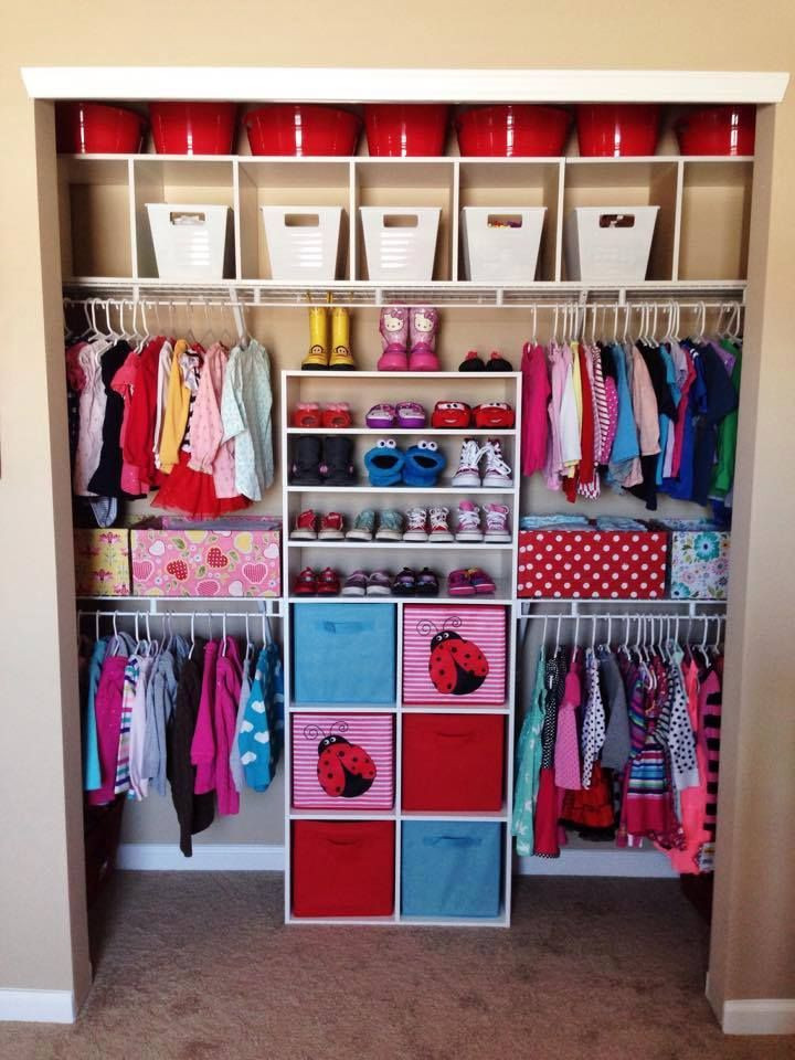 Kids Shoe Storage Ideas
 Perfect closet for two small children