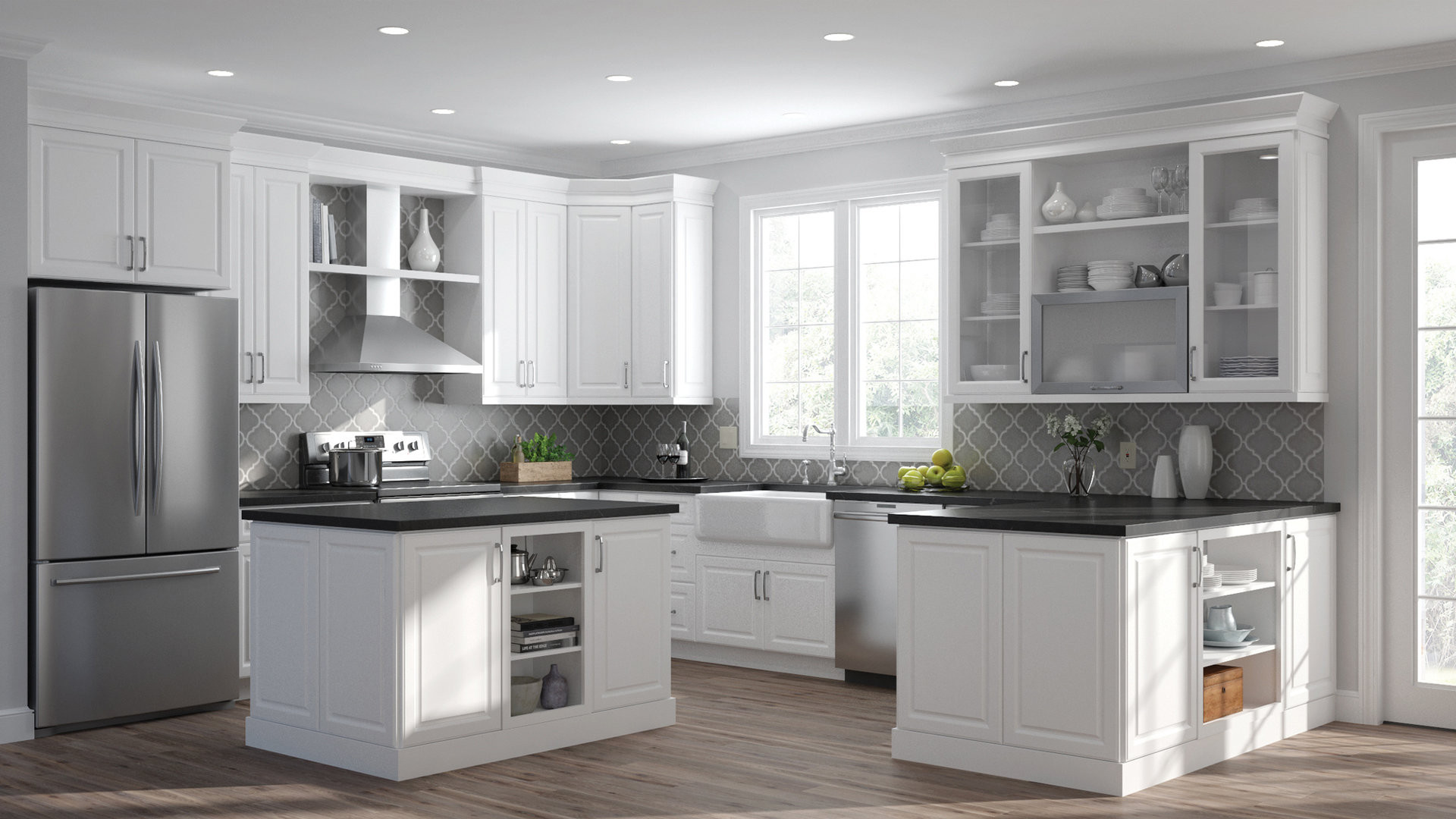 Kitchen Cabinet Walls
 Elgin Wall Cabinets in White – Kitchen – The Home Depot