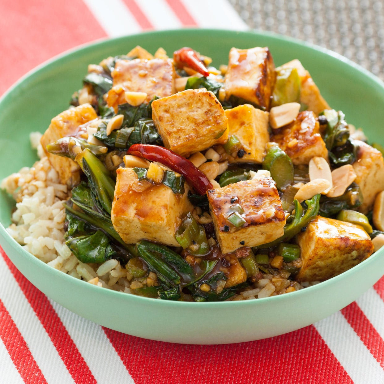 Kung Pao Tofu Recipes
 Recipe Kung Pao Tofu with Chinese Broccoli & Brown Rice