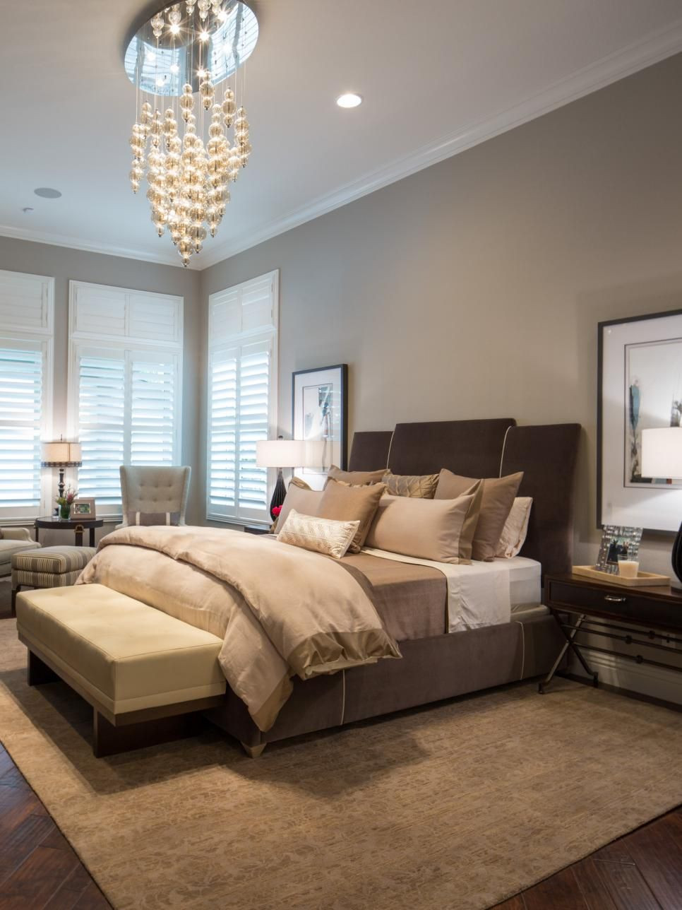 Light Brown Bedroom
 Jonathan Scott s bedroom features a mix of browns taupes