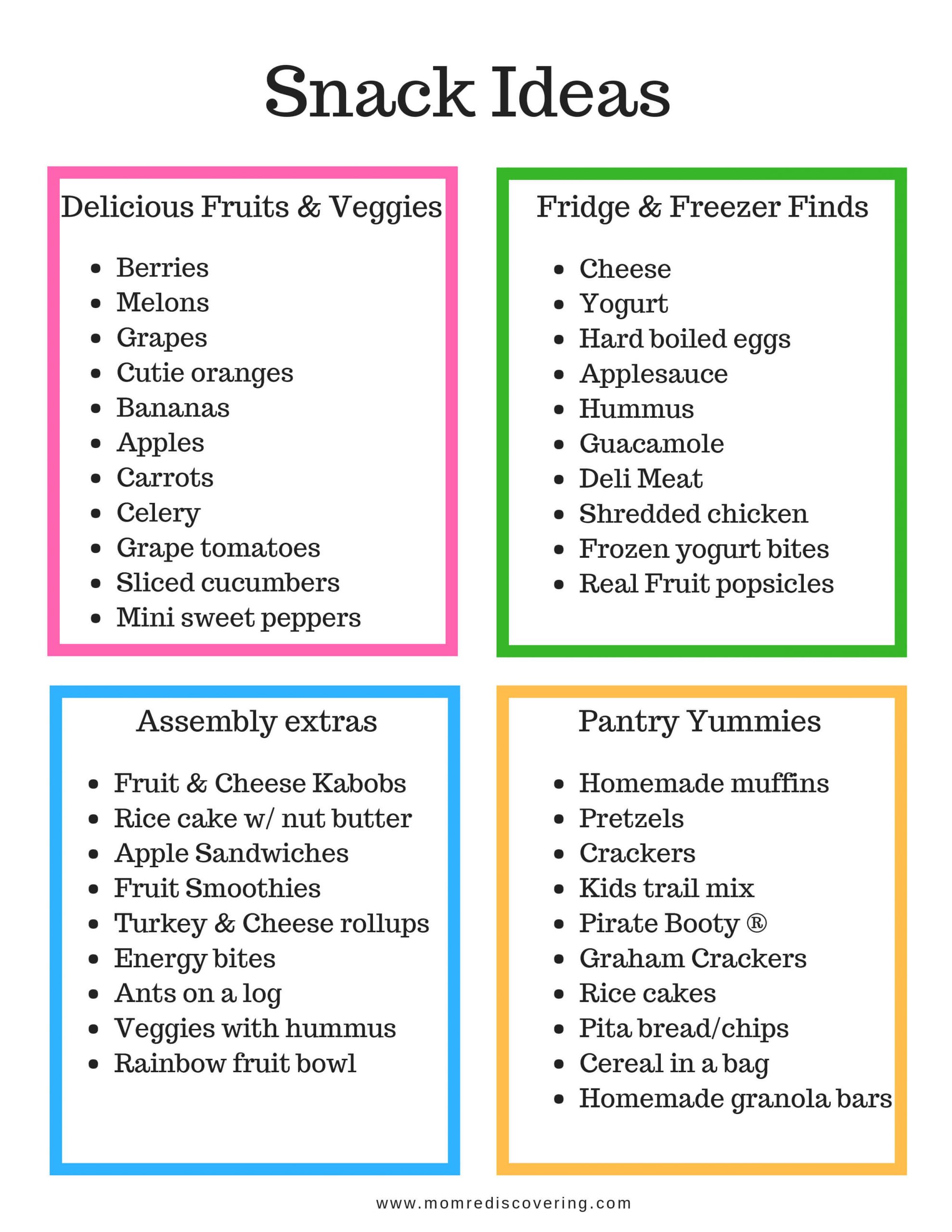 List Of Healthy Snacks For Kids
 Healthy Snacks for Kids Mom Rediscovering