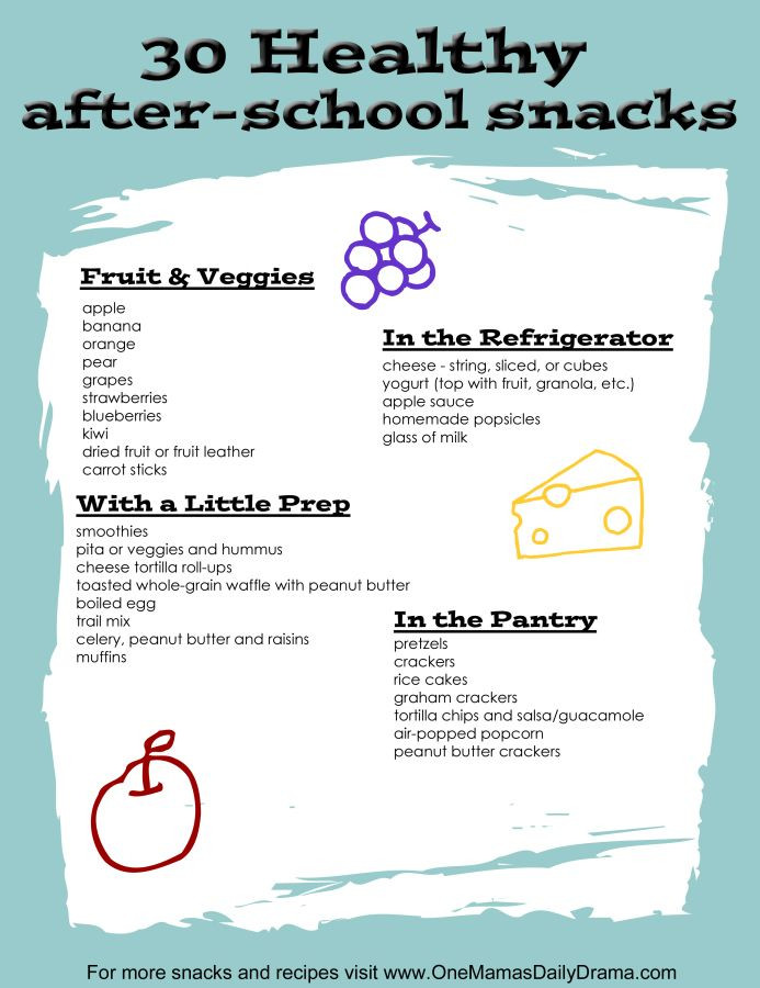List Of Healthy Snacks For Kids
 50 after school snacks for kids printable list