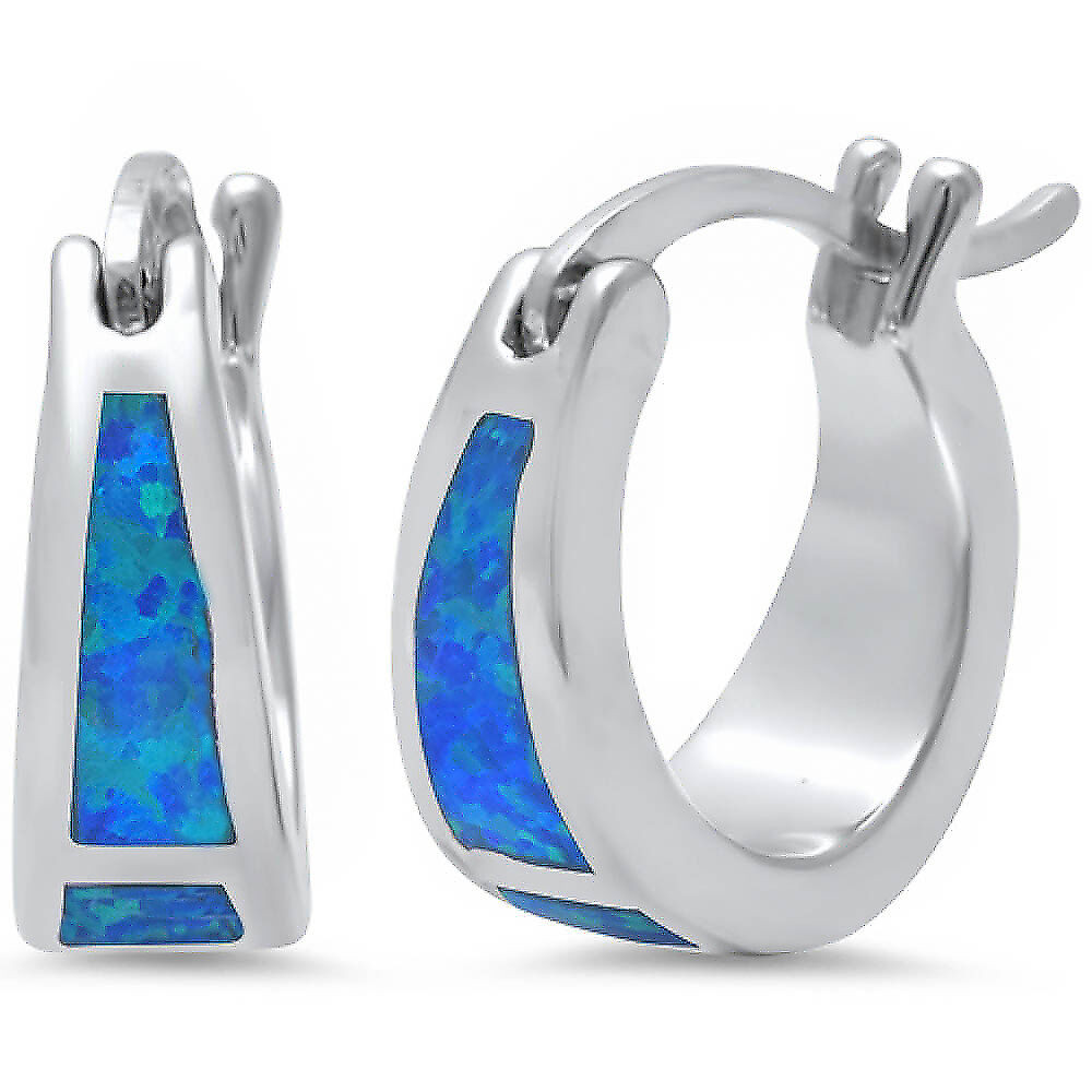 Macy's Sterling Silver Earrings
 BEST SELLER Blue Australian Opal Hoop 925 Sterling