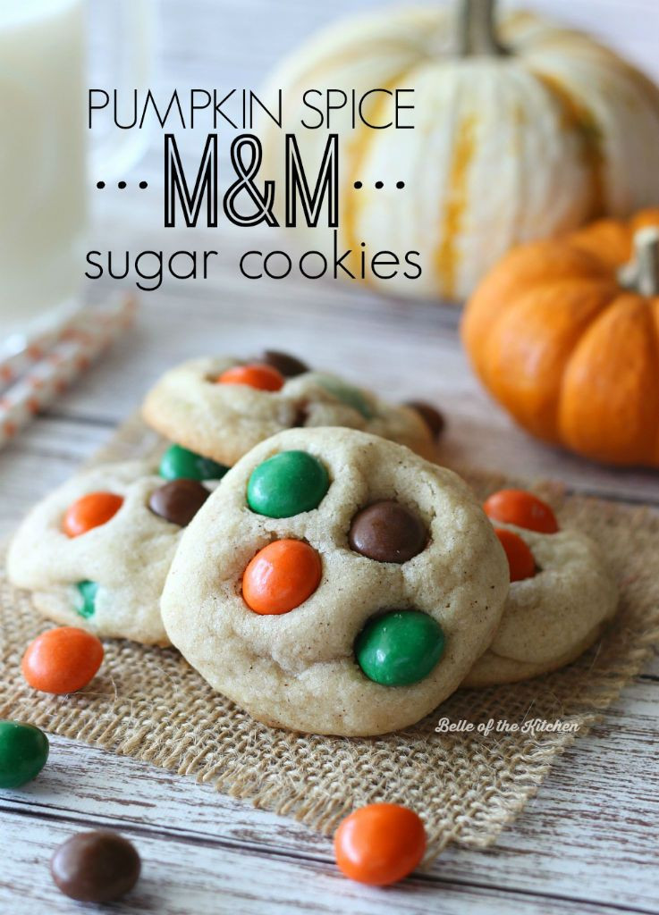 M&amp;M Sugar Cookies
 Pumpkin Spice M&M Sugar Cookies Recipe