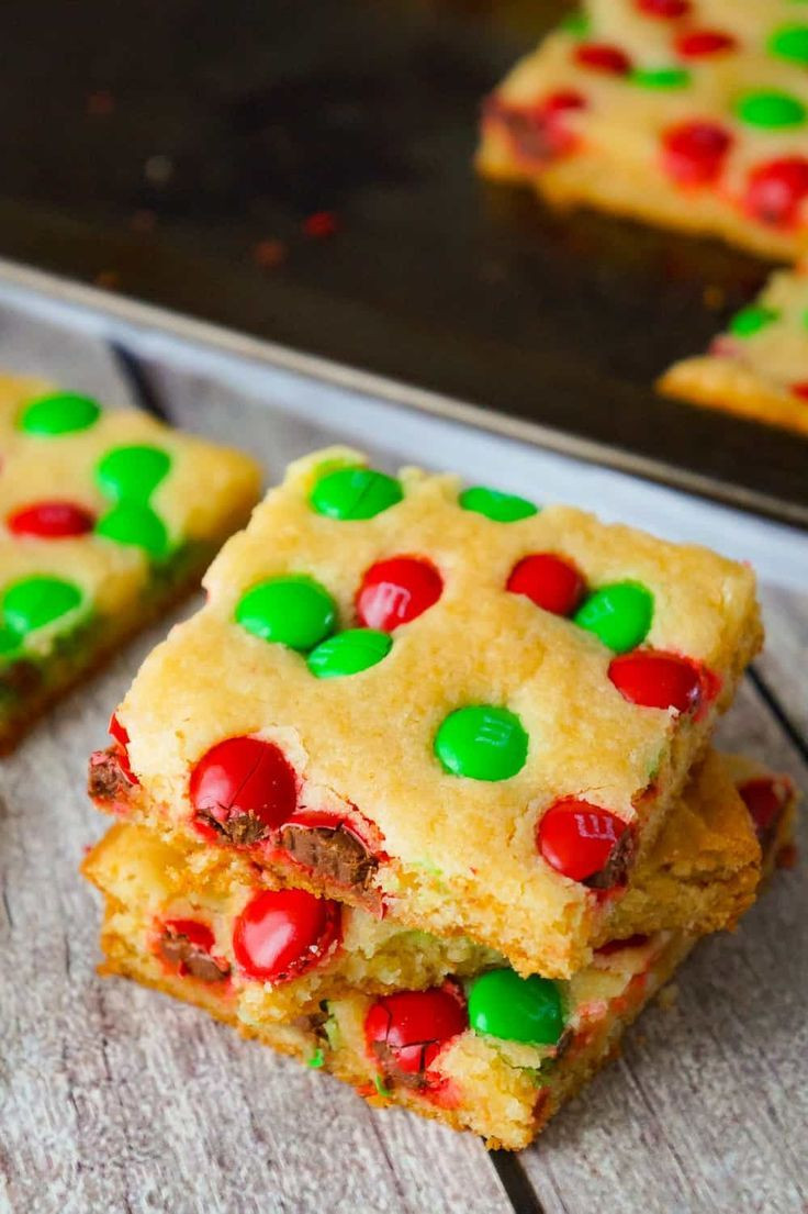 M&amp;M Sugar Cookies
 Christmas Cookie Bars are an easy holiday dessert recipe