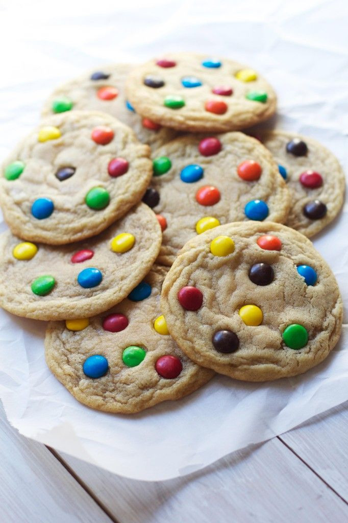 M&amp;M Sugar Cookies
 M&M Chewies Seriously the chewiest via The Baker Chick