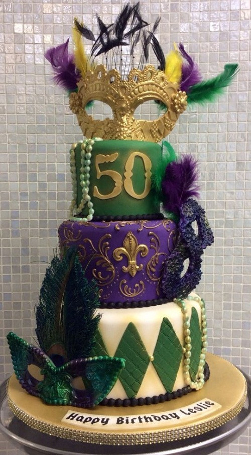 Mardi Gra Birthday Cake
 34 Unique 50th birthday cakes ideas with Birthday