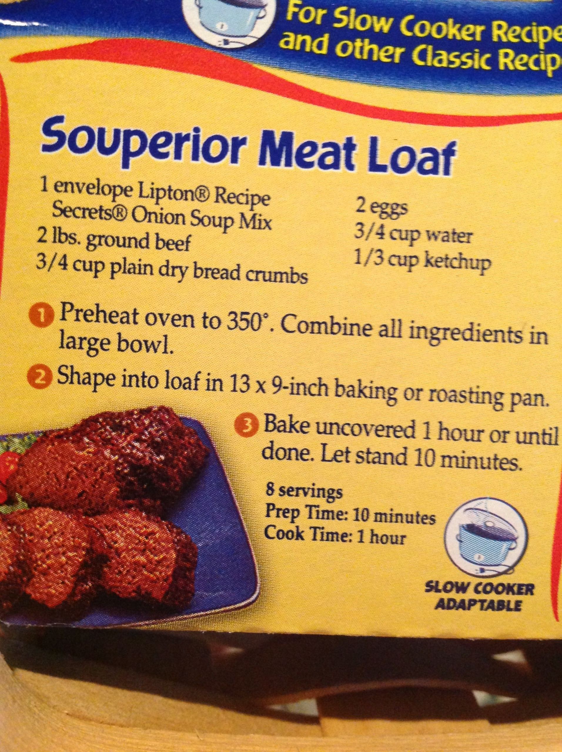 Meatloaf Recipe With Onion Soup Mix
 Meatloaf Recipe Lipton ion Soup