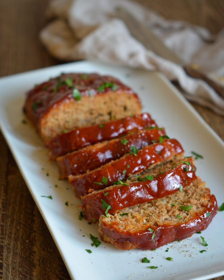 Meatloaf Recipes Turkey
 Turkey Meatloaf with BBQ Glaze ce Upon a Chef
