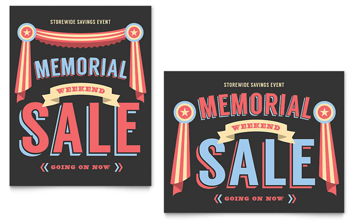 Memorial Day Sale Design
 Memorial Day & Father’s Day Retail Sale Posters Graphic