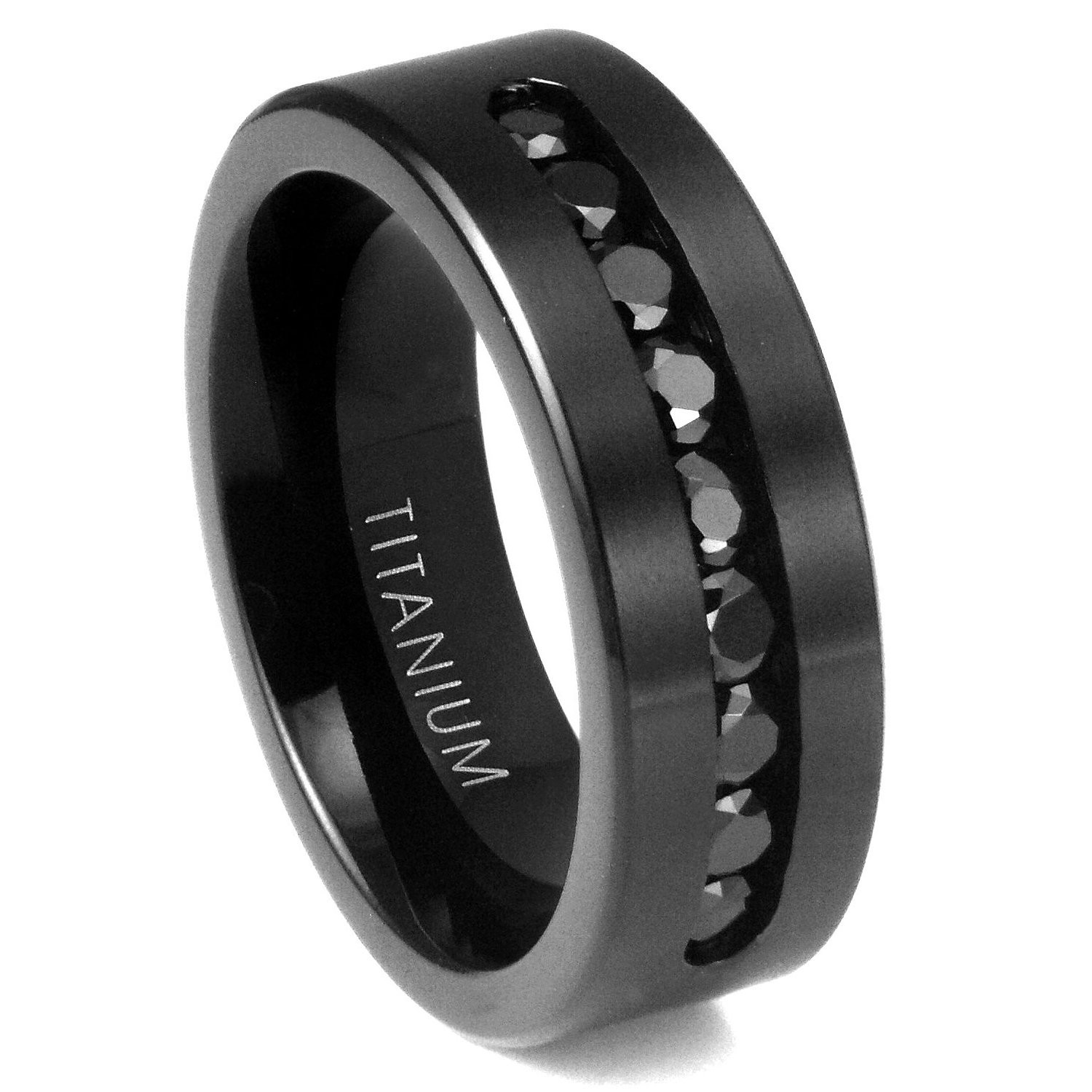 Mens Black Wedding Rings
 Collection Black Diamond Mens Wedding Bands Black Titanium